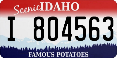 ID license plate I804563