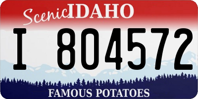 ID license plate I804572