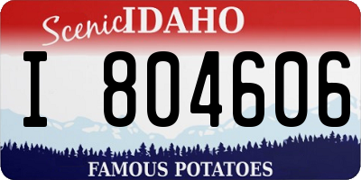 ID license plate I804606