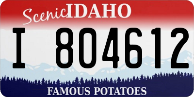 ID license plate I804612