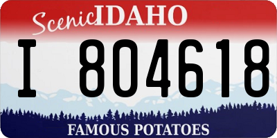 ID license plate I804618