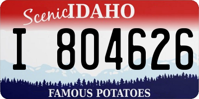 ID license plate I804626