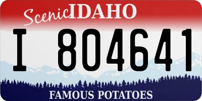 ID license plate I804641