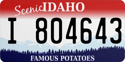 ID license plate I804643