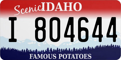 ID license plate I804644