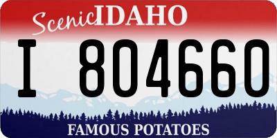 ID license plate I804660