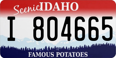 ID license plate I804665