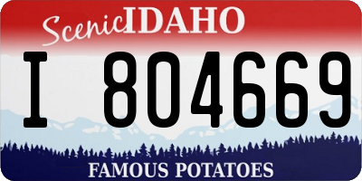 ID license plate I804669