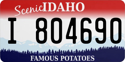 ID license plate I804690