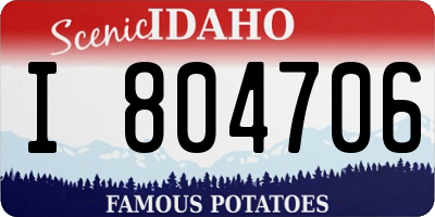 ID license plate I804706