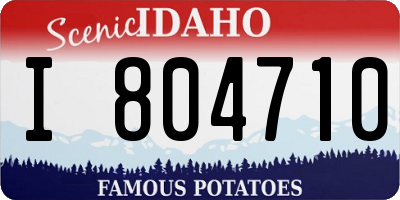 ID license plate I804710