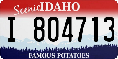 ID license plate I804713