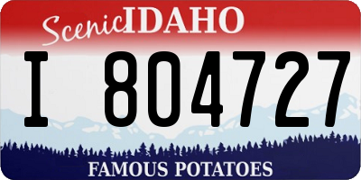 ID license plate I804727