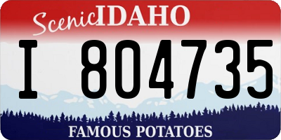 ID license plate I804735