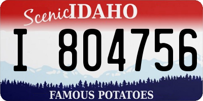 ID license plate I804756