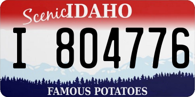 ID license plate I804776