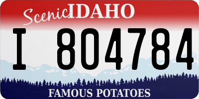 ID license plate I804784