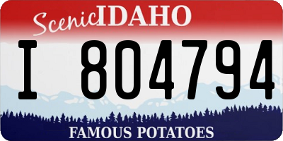 ID license plate I804794