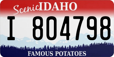 ID license plate I804798