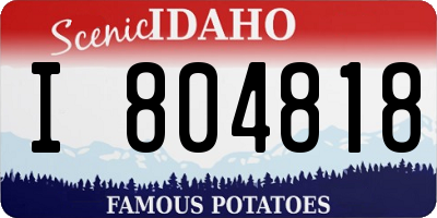 ID license plate I804818