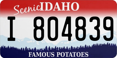 ID license plate I804839