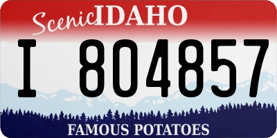 ID license plate I804857