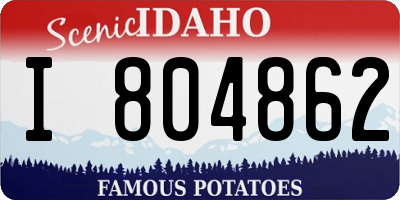 ID license plate I804862