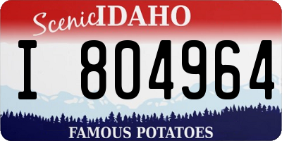 ID license plate I804964