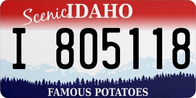 ID license plate I805118