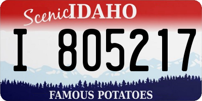 ID license plate I805217