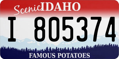 ID license plate I805374