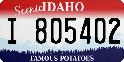 ID license plate I805402