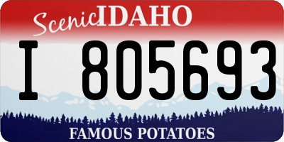 ID license plate I805693