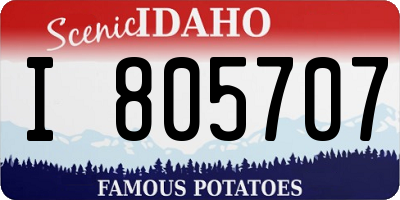 ID license plate I805707