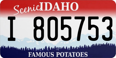 ID license plate I805753