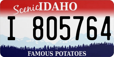 ID license plate I805764
