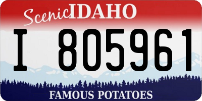 ID license plate I805961