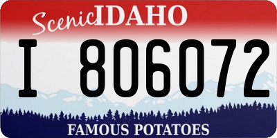 ID license plate I806072