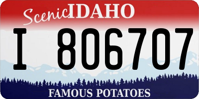 ID license plate I806707