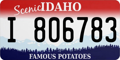 ID license plate I806783