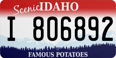 ID license plate I806892