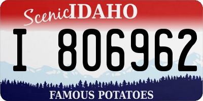 ID license plate I806962