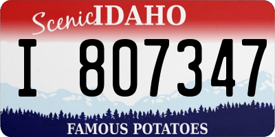 ID license plate I807347