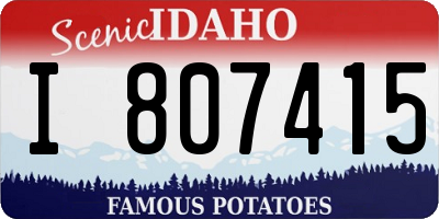 ID license plate I807415