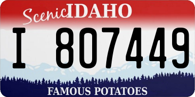 ID license plate I807449