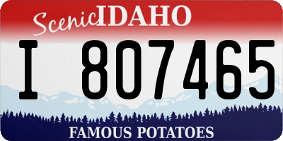 ID license plate I807465