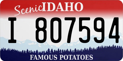 ID license plate I807594