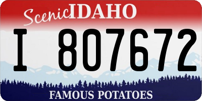 ID license plate I807672