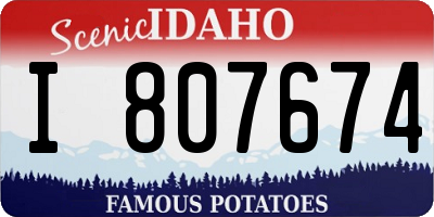 ID license plate I807674