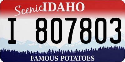 ID license plate I807803